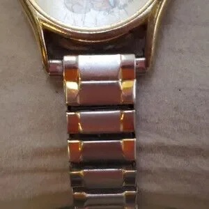 Mickey Mouse Vintage Quartz 1980s\' Goldtone Speidel Stretch Band Seiko Watch Vintage Unisex Seiko Walt Disney Mickey Mouse Quartz Watch  main image 3